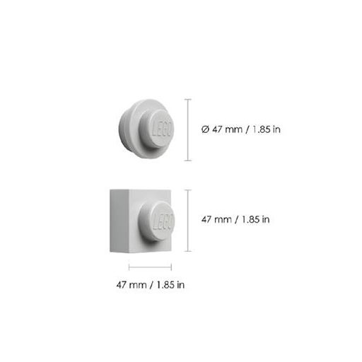 Mágnes, 2 különböző forma, LEGO, szürke