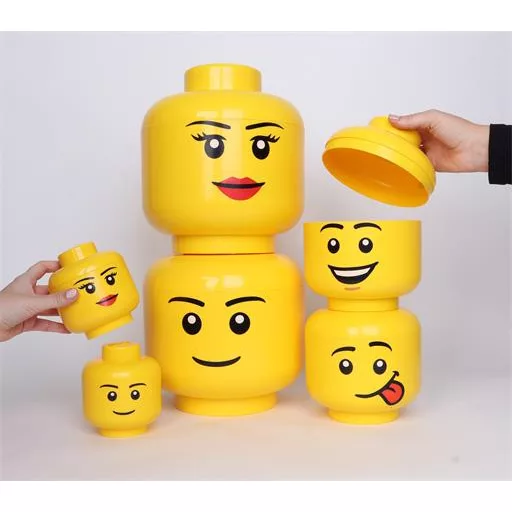 Tárolódoboz, fej, kicsi, LEGO, Silly