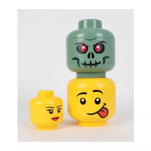 Tárolódoboz, fej, kicsi, LEGO, Silly