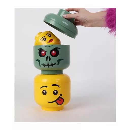 Tárolódoboz, fej, kicsi, LEGO, Silly