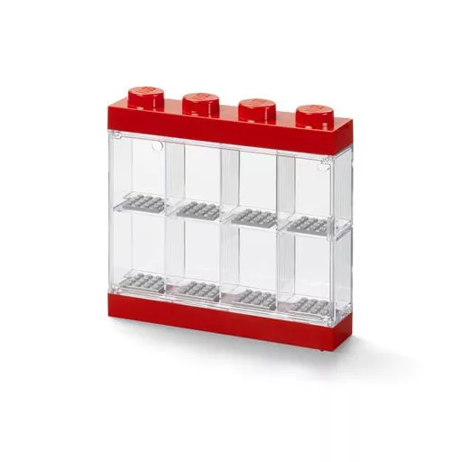 Gyűjtődoboz, minifiguráknak, 8 rekesz, LEGO, piros