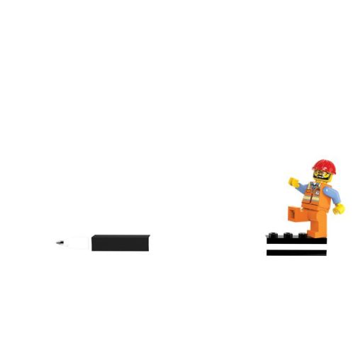 Zseléstoll, 0,7 mm, kupakos, mini figurával, LEGO, fekete