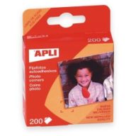   Öntapadó fotósarok, 18x17 mm, APLI, átlátszó, 200 db/csomag