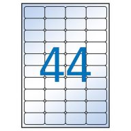   Etikett, 48,5x25,4 mm, poliészter, kerekített sarkú, APLI, átlátszó, 440 etikett/csomag