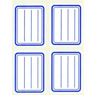   Füzetcímke, kék szegélyes, vonalas, 38x50 mm, 20 db, APLI