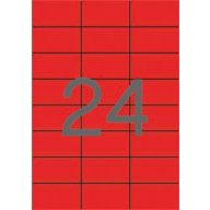 Etikett, 70x37 mm, színes, APLI, piros, 2400 etikett/csomag