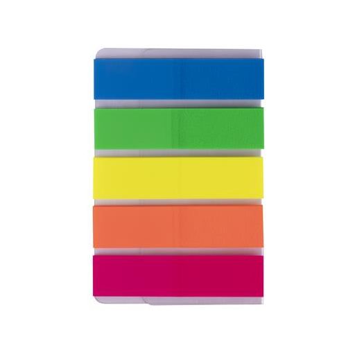 Jelölőcímke, műanyag, 5x25 lap, 12x45 mm, APLI, 5 szín