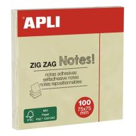   Öntapadó jegyzettömb, "Z", 75x75 mm, 100 lap, APLI "Classic", sárga