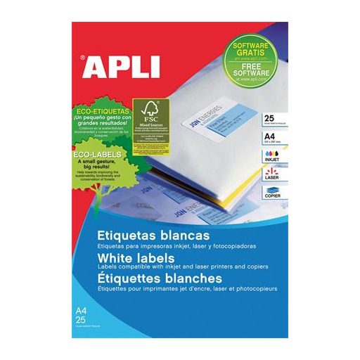 Etikett, univerzális, 38x21,2 mm, APLI, 1625 etikett/csomag