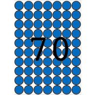   Etikett, 19 mm kör, színes, A5 hordozón, APLI, kék, 560 etikett/csomag