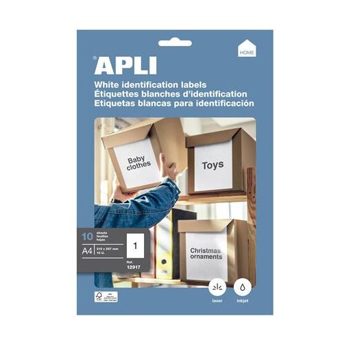 Etikett, univerzális, 210x297 mm, APLI, 10 etikett/csomag