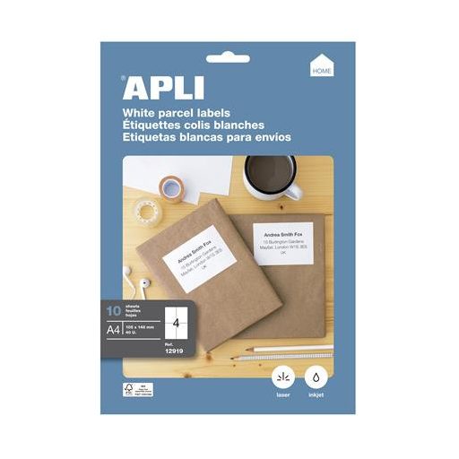 Etikett, univerzális, 105x148 mm, APLI, 40 etikett/csomag