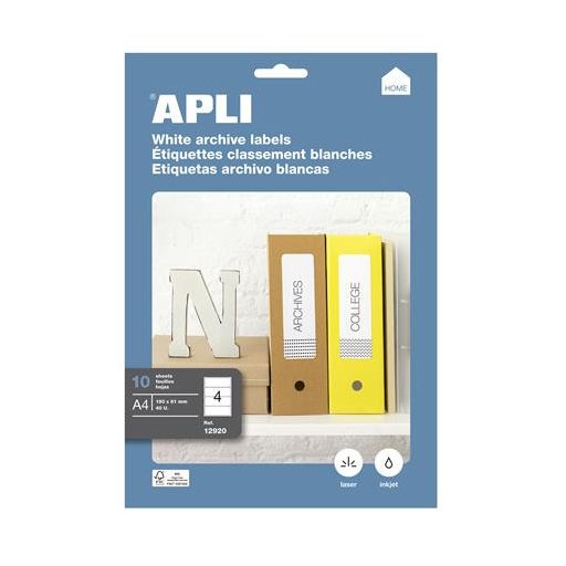 Etikett, univerzális, 190x61 mm, APLI, 40 etikett/csomag