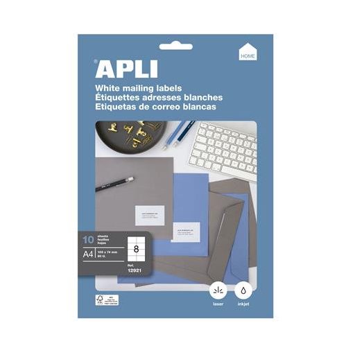 Etikett, univerzális, 105x74 mm, APLI, 80 etikett/csomag