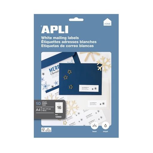 Etikett, univerzális, 105x37 mm, APLI, 160 etikett/csomag