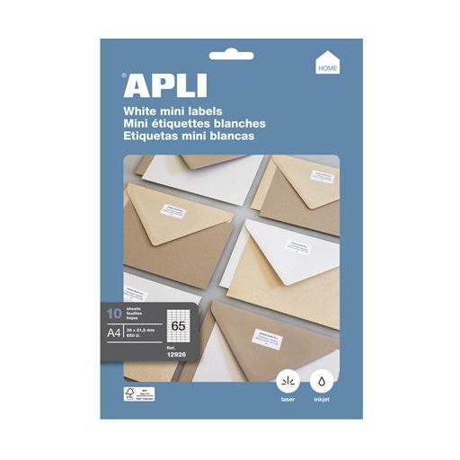 Etikett, univerzális, 38x21,2 mm, APLI, 650 etikett/csomag