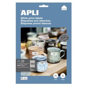   Etikett, univerzális, kerekített sarkú, 25,4x10 mm, APLI, 1890 etikett/csomag