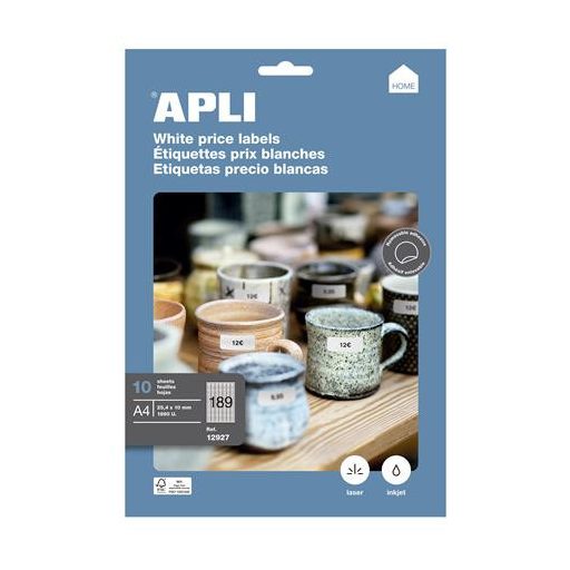 Etikett, univerzális, kerekített sarkú, 25,4x10 mm, APLI, 1890 etikett/csomag