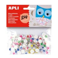   Öntapadó mozgó szem, kör, APLI "Creative", vegyes színek