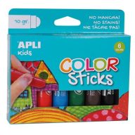   Tempera kréta készlet, APLI Kids "Color Sticks", 6 különböző szín