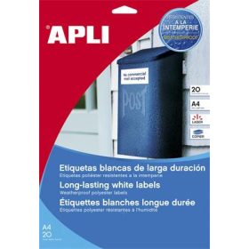   Etikett, 30 mm kör, poliészter, időjárásálló, fehér, APLI, 960 etikett/csomag