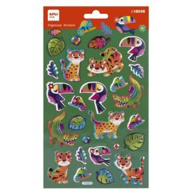   Matrica, fémes hatású, APLI Kids "Stickers", dzsungel