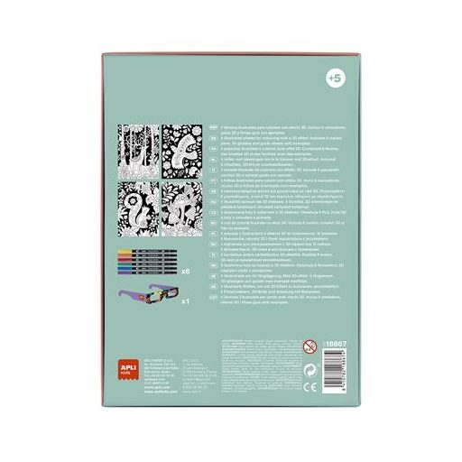 3D hatású színező szett, APLI Kids "Coloring 3D", 11 részes