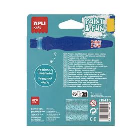   Tempera készlet, ecsetvégű tubusban, APLI Kids "Paint&Fun", 6 különböző szín