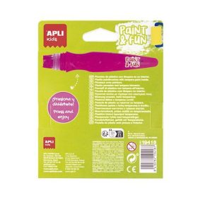   Tempera készlet, ecsetvégű tubusban, APLI Kids "Paint&Fun", 6 különböző neon szín