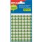 Etikett, 10 mm kör, kézzel írható, színes, APLI, zöld, 315 etikett/csomag