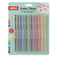   Utántöltő színes töltőceruza készlethez, APLI "Color Click", 24 db, 12 szín