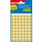 Etikett, 13 mm kör, kézzel írható, színes, APLI, sárga, 175 etikett/csomag