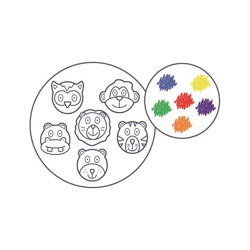 Zsírkréta, állat formájú, APLI Kids "Paint & fun", 6 különböző szín