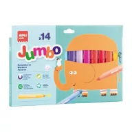   Filctoll készlet, 9,6 mm, kimosható, vastag, APLI Kids "Jumbo", 14 különböző szín