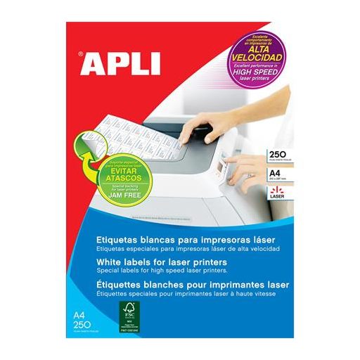 Etikett, lézernyomtatókhoz, 70x35 mm, APLI, 6000 etikett/csomag