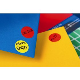   Etikett, 16 mm kör, kézzel írható, színes, APLI, piros, 432 etikett/csomag