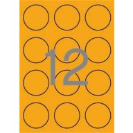   Etikett, 60 mm kör, színes, APLI, neon narancs, 240 etikett/csomag