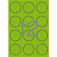   Etikett, 60 mm kör, színes, APLI, neon zöld, 240 etikett/csomag
