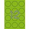 Etikett, 60 mm kör, színes, APLI, neon zöld, 240 etikett/csomag