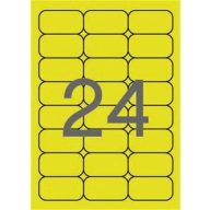   Etikett, 64x33,9 mm, színes, kerekített sarkú, APLI, neon sárga, 480 etikett/csomag