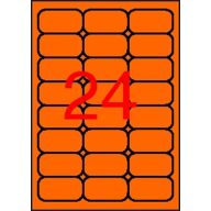   Etikett, 64x33,9 mm, színes, kerekített sarkú, APLI, neon narancs, 480 etikett/csomag