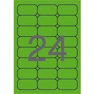  Etikett, 64x33,9 mm, színes, kerekített sarkú, APLI, neon zöld, 480 etikett/csomag