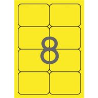  Etikett, 99,1x67,7 mm, színes, kerekített sarkú, APLI, neon sárga, 160 etikett/csomag