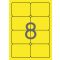 Etikett, 99,1x67,7 mm, színes, kerekített sarkú, APLI, neon sárga, 160 etikett/csomag