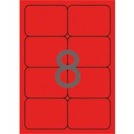   Etikett, 99,1x67,7 mm, színes, kerekített sarkú, APLI, neon piros, 160 etikett/csomag