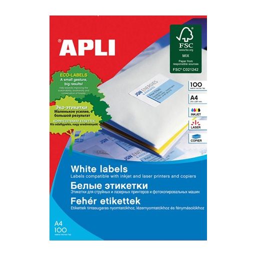 Etikett, univerzális, 48,5x16,9 mm, APLI, 6800 etikett/csomag