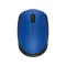 Egér, vezeték nélküli, optikai, közepes méret, USB, LOGITECH "M171", kék
