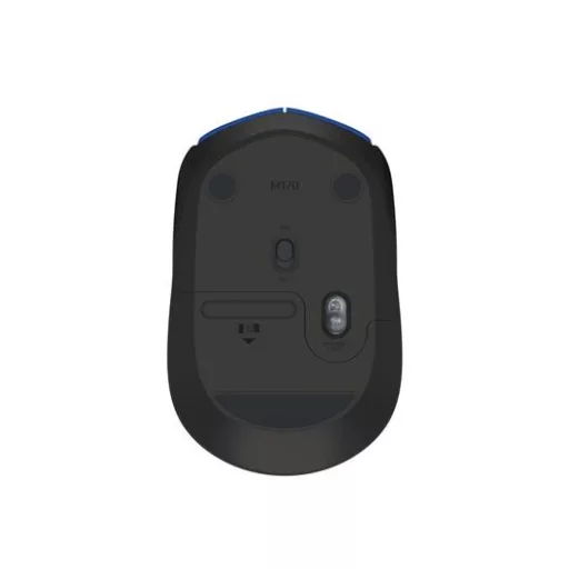 Egér, vezeték nélküli, optikai, közepes méret, USB, LOGITECH "M171", kék