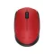 Egér, vezeték nélküli, optikai, közepes méret, USB, LOGITECH "M171", piros