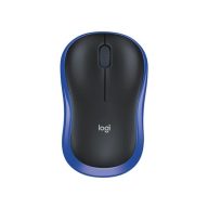   Egér, vezeték nélküli, optikai, közepes méret, USB, LOGITECH "M185", kék